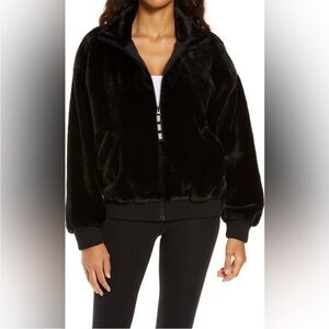 UGG Black Laken Mock Neck Fleece Jacket